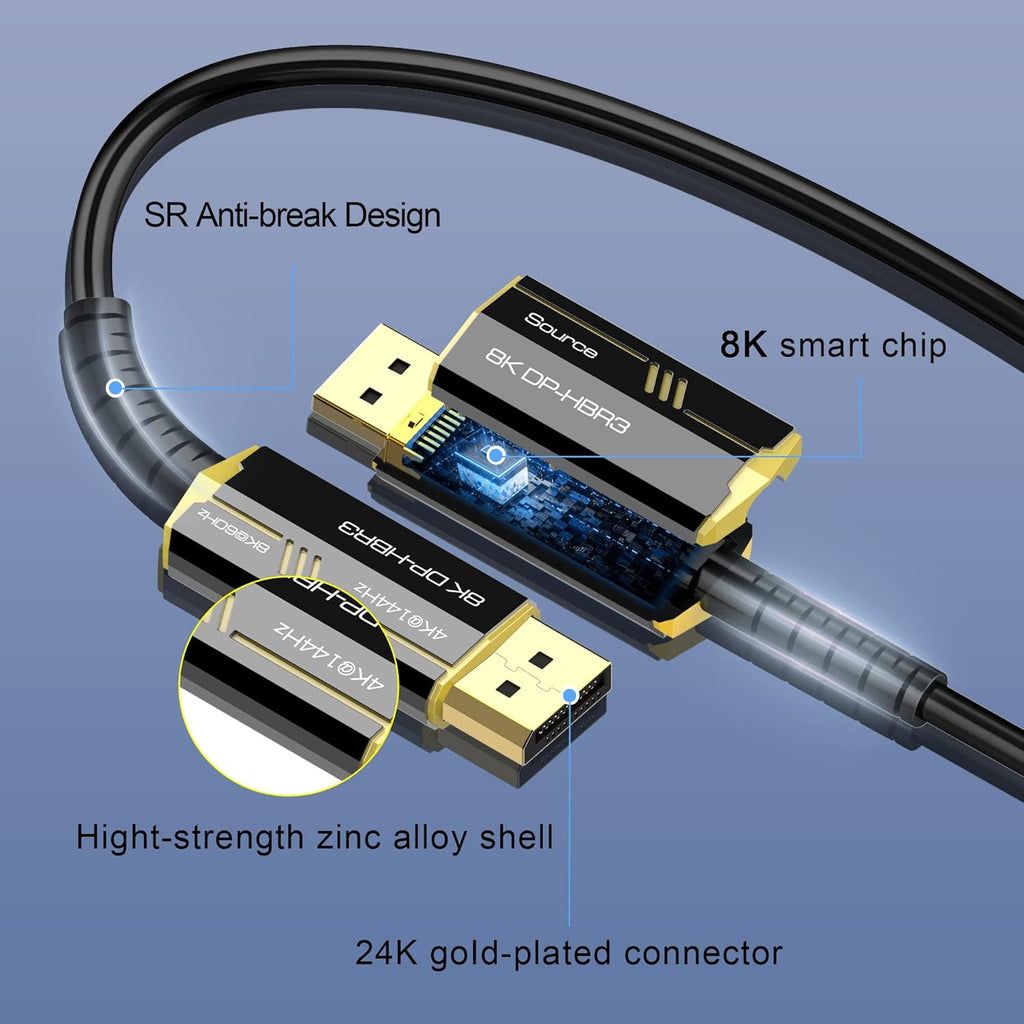 Fiber Optic DisplayPort Cable 50ft D4552