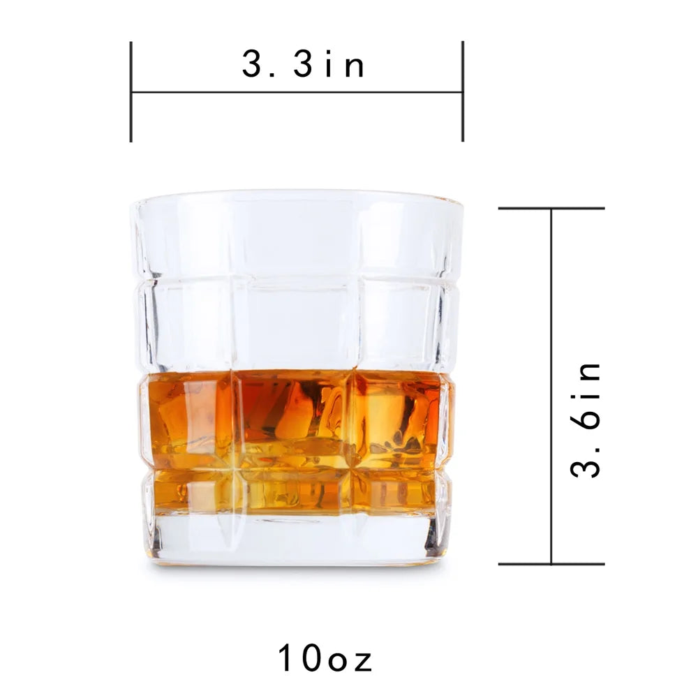 Clear Old Fashioned Whiskey Glasses Set of 4 F138