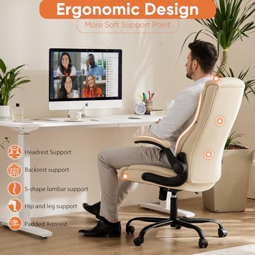 Black Ergonomic PU Leather Office Chair L345990