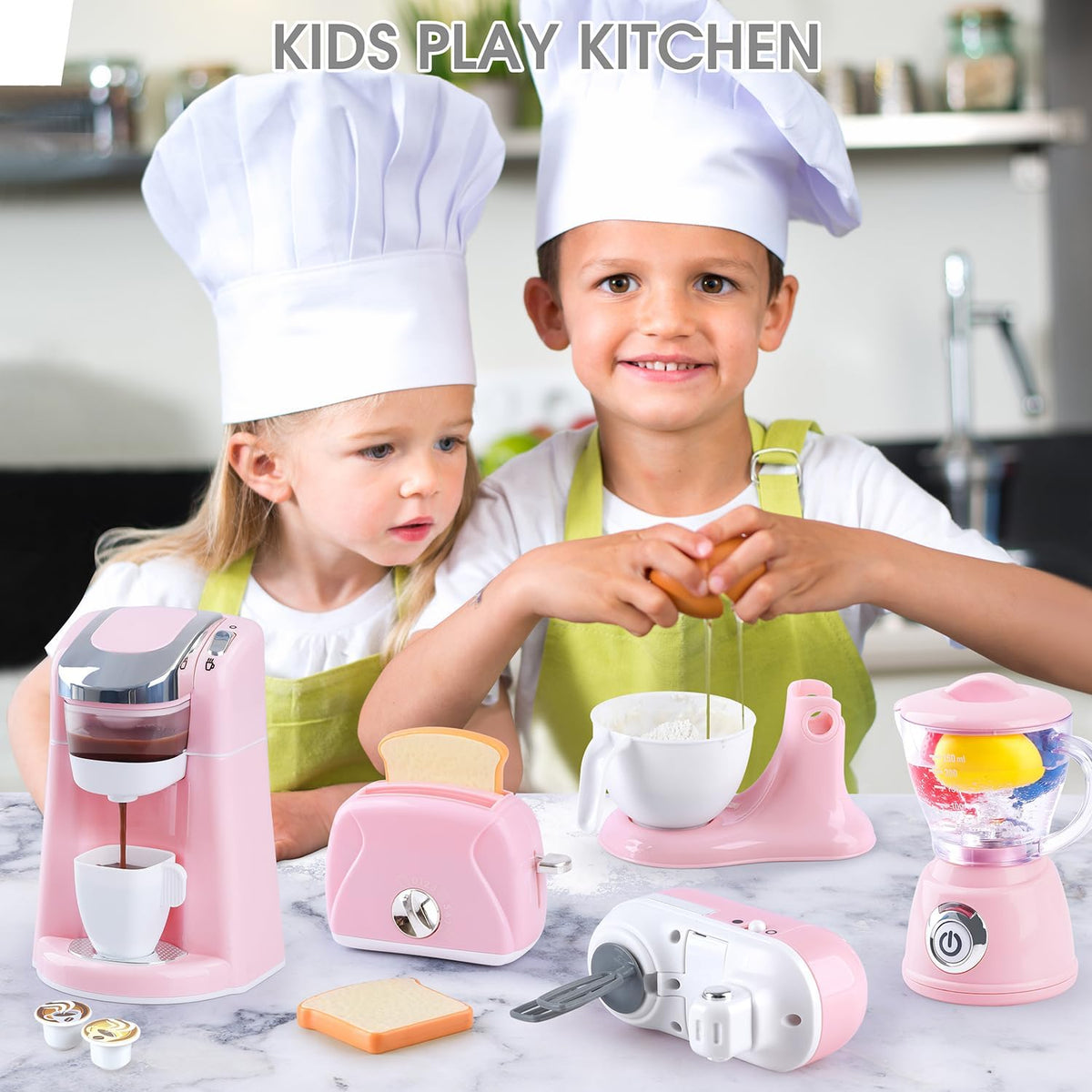 Toy Kitchen Set with Blender, Coffee Maker, Mixer, Toaster R414483