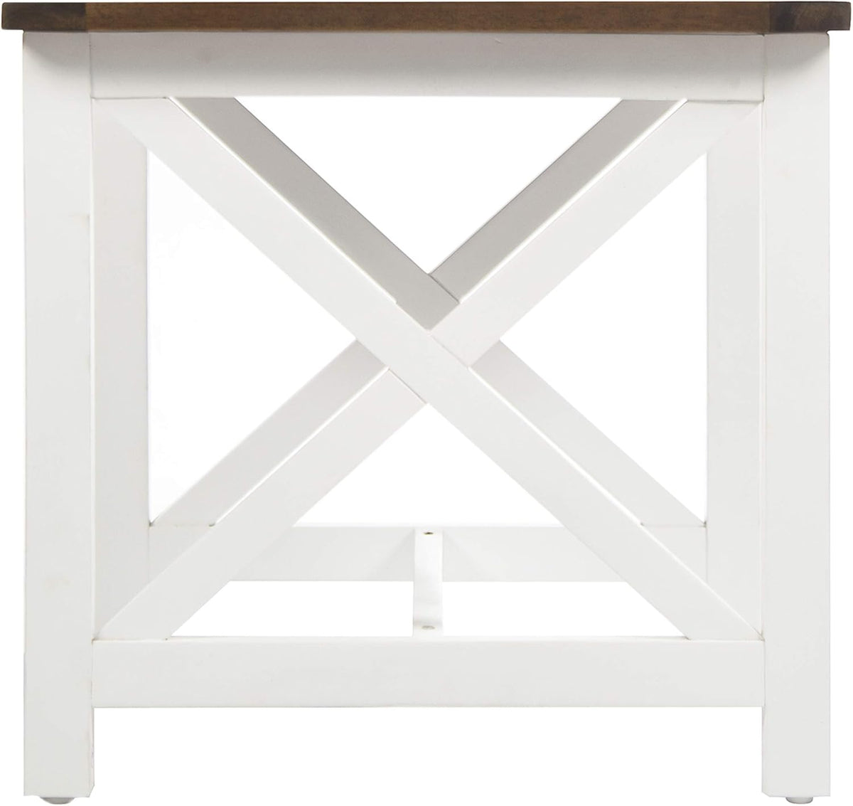 Pu White/Dark Oak Acacia Wood End Table B705585
