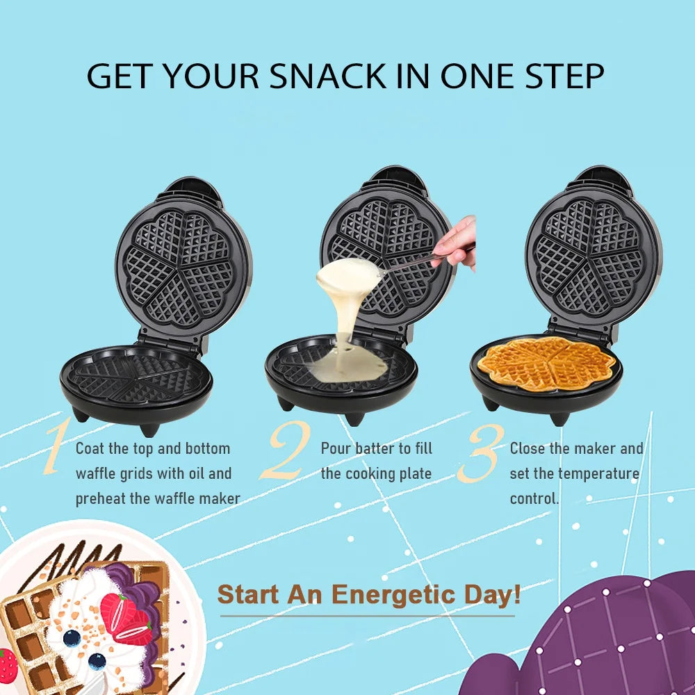 1000W Heart-Shaped Electric Waffle Maker K255