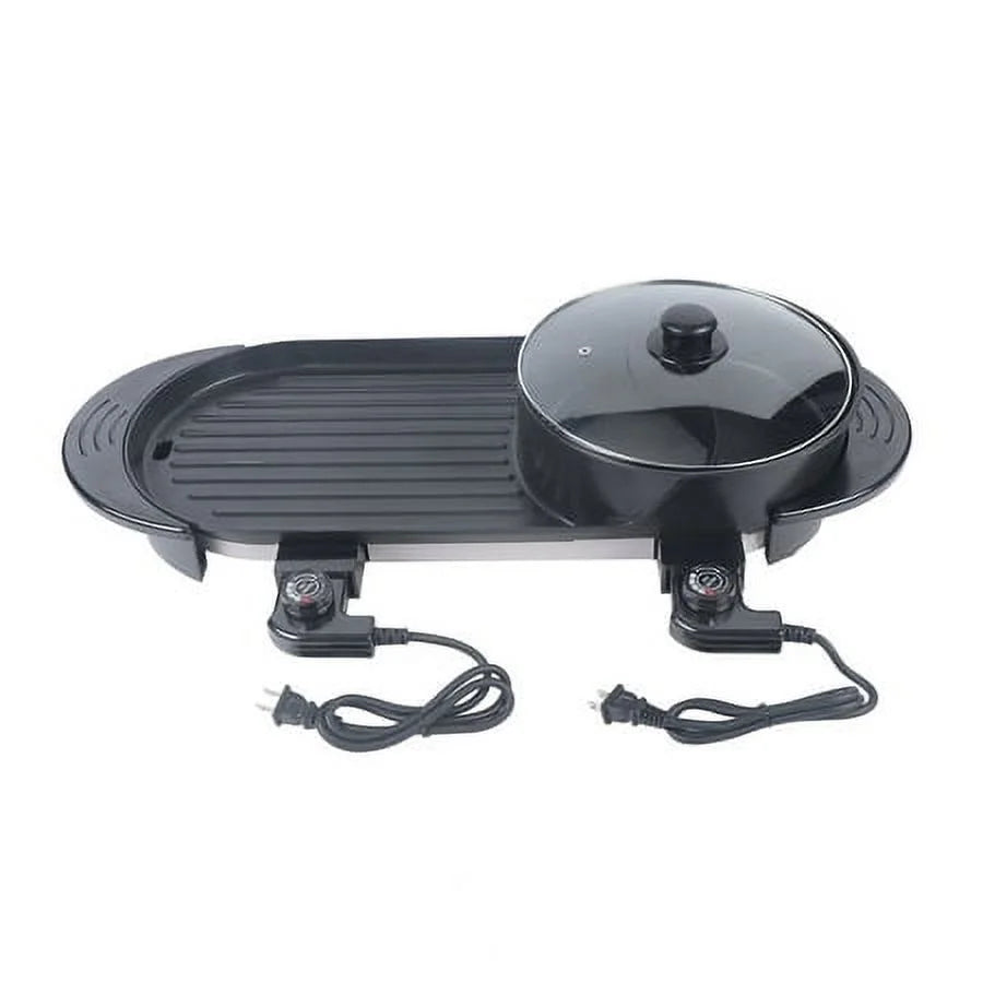 2 In 1 Portable Electric Non-stick Hot Pot Barbecue Grill Q4761