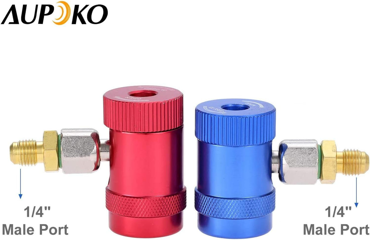 R1234YF Quick Couplers Kit with R12 R22 to R134A Adapters and Valve Core Remover E444049