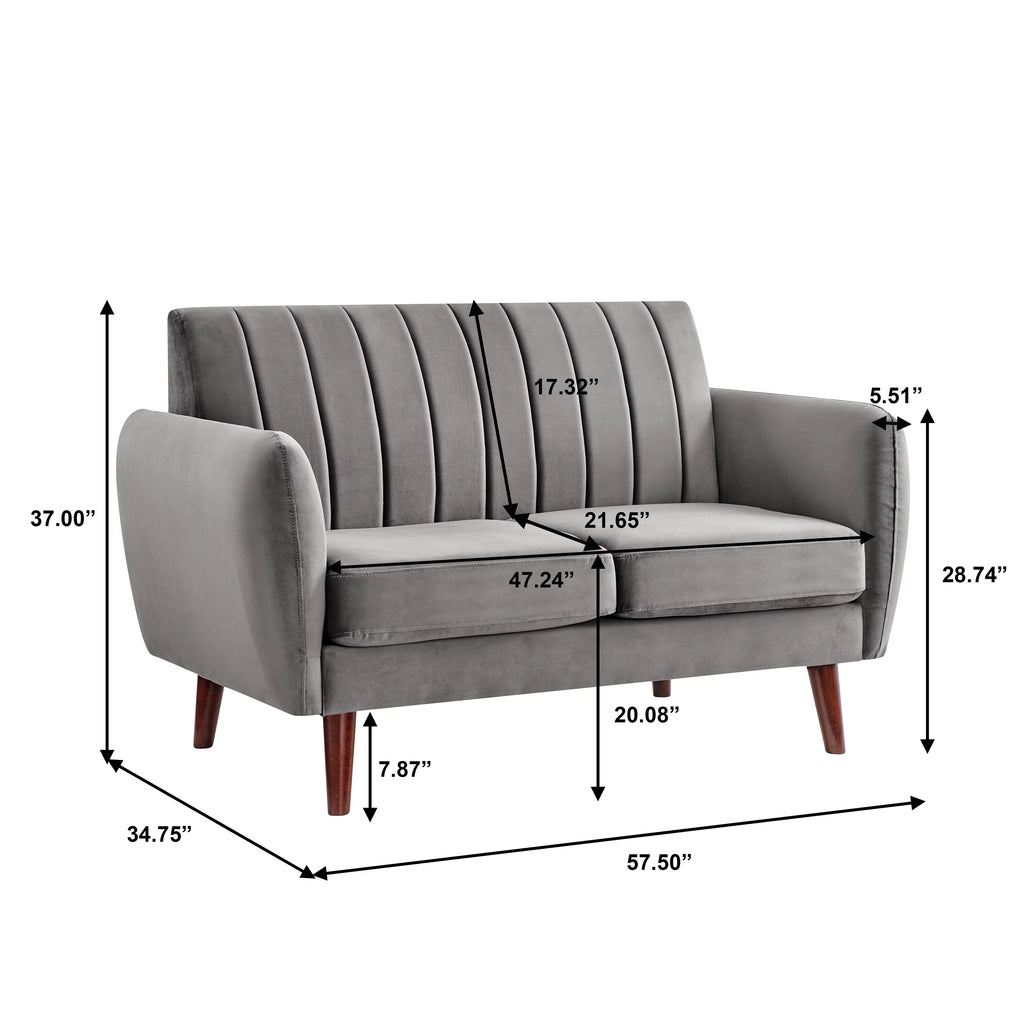Grey Flannel Sofa and Loveseat Set V539