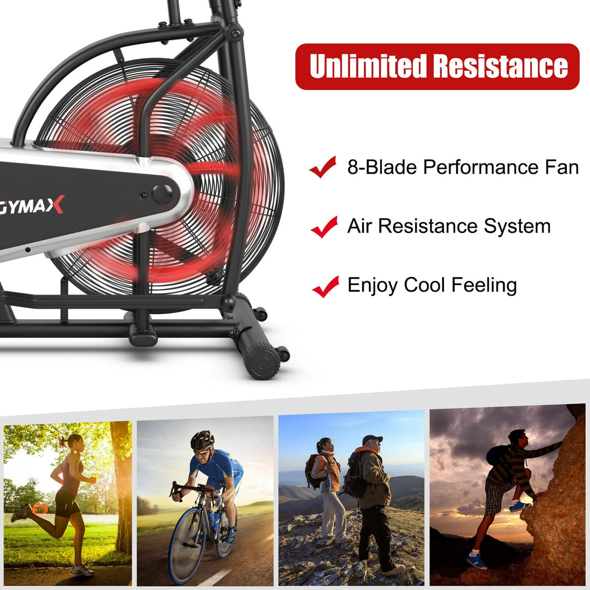 Fan Exercise Bike with LCD Display K9021
