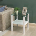 White Glass Round Side Table B252