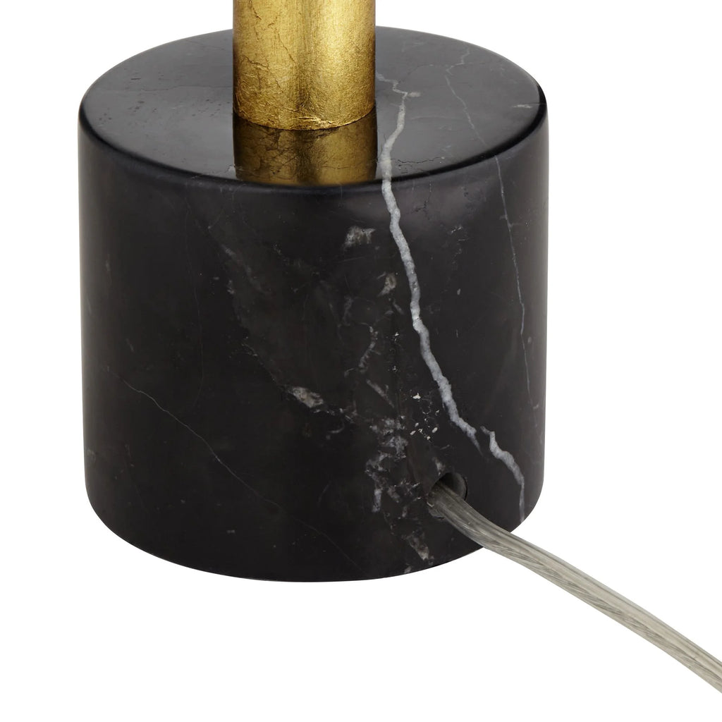 32" Tall Modern End Table Lamps Set of 2 Gold Leaf Black Shade X2645