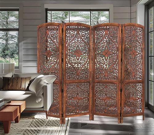 4 Panel Folding Wood Room Divider C536