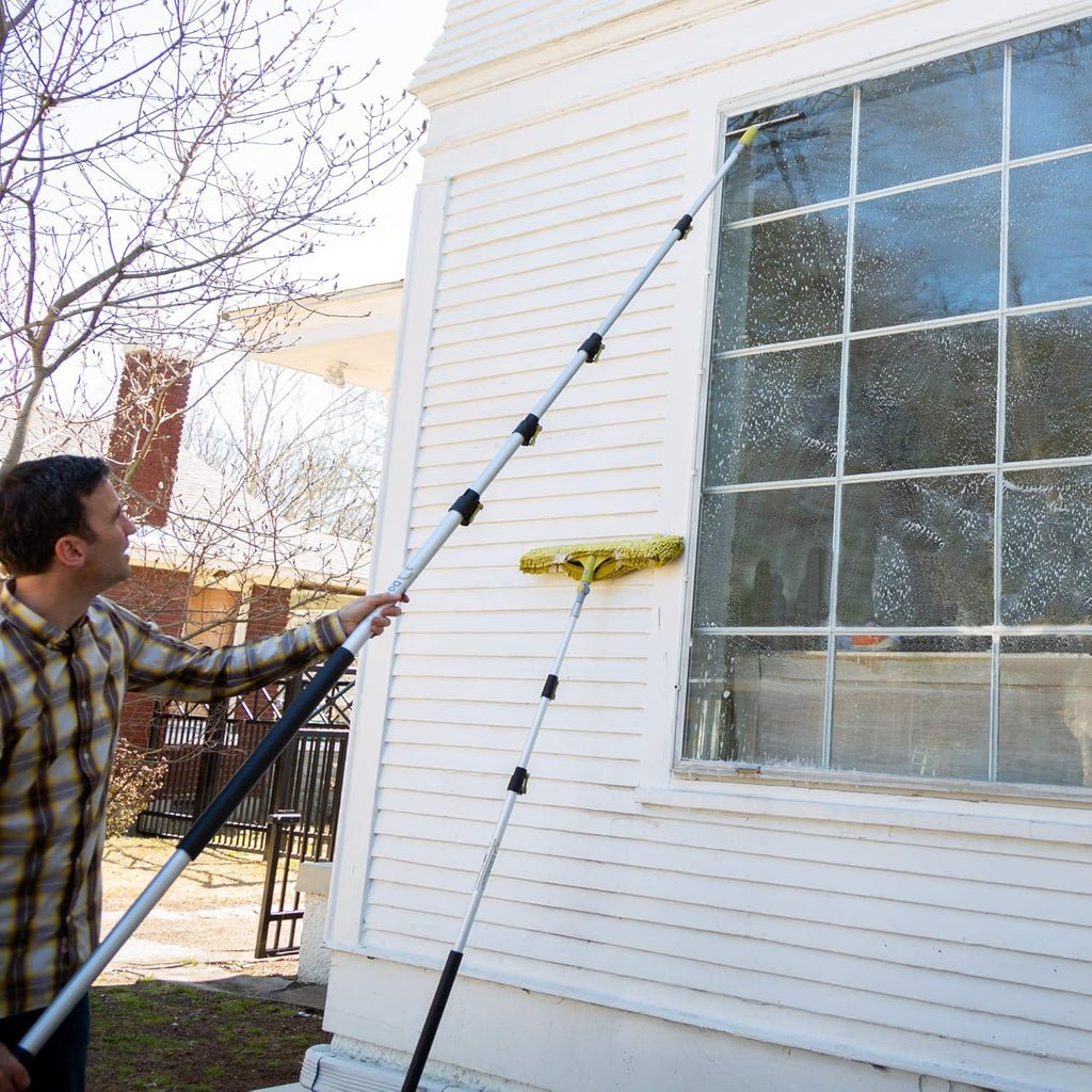 5-12 Foot Extension Pole + Window Squeegee with Removable Blades N9546