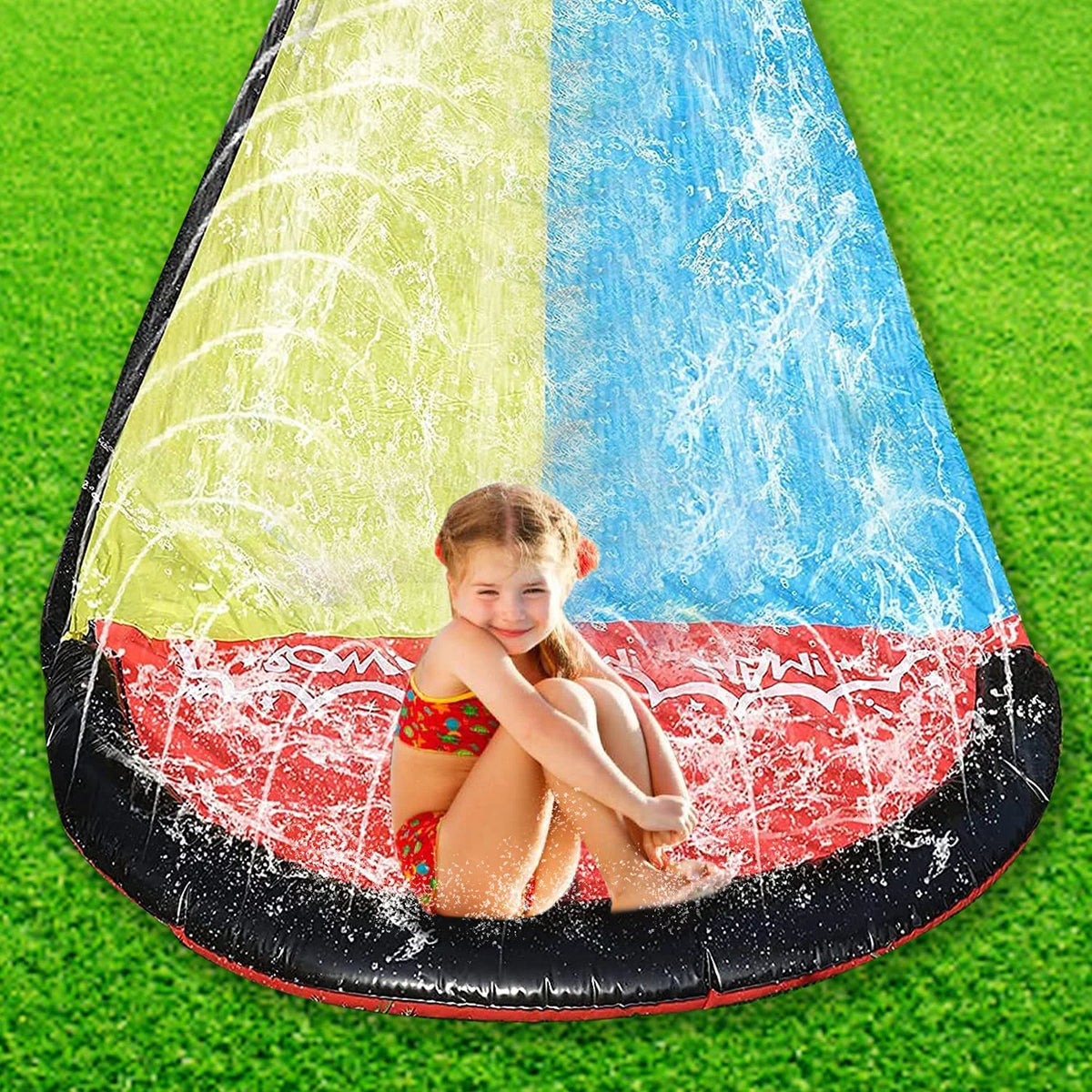 15.5Ft Inflatable Lawn Water Slide and Crash Pad A850