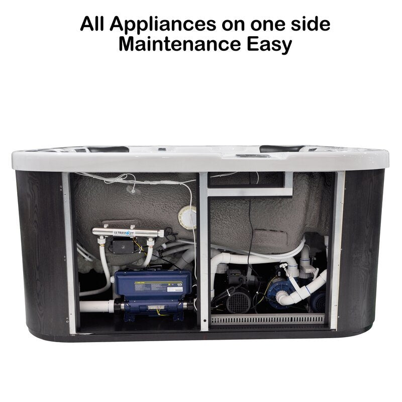 Grey Oak 3-Person Rectangular Acrylic Hot Tub O4733