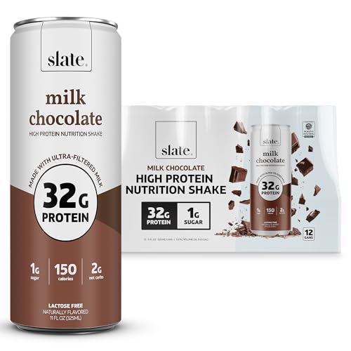 Vanilla Cream High Protein Nutrition Shake, 32g Protein, 1g Sugar, 150 Calories, 1g Net Carbs, Lactose Free, No Added Sugar, 11 fl oz, 12 Cans C7860