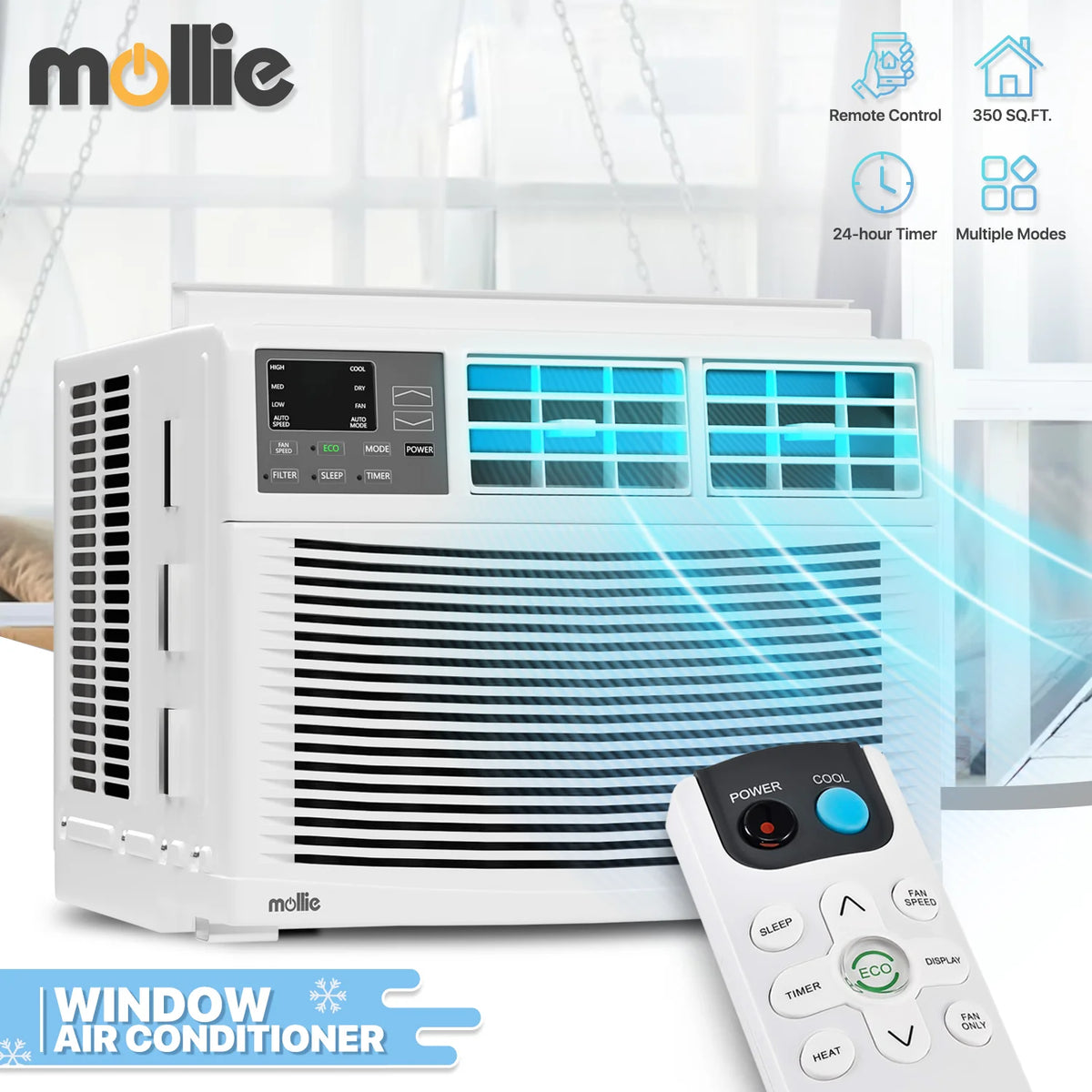 5,000 BTU Mechanical Window Air Conditioner with Multi-Speed Fan, White X642