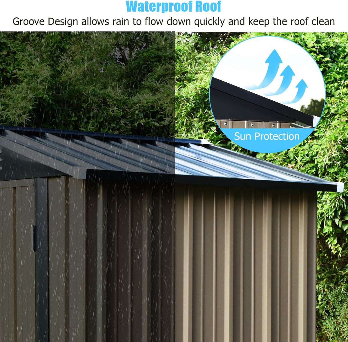 8' x 6' Storage Shed with Double Doors and Lock E161