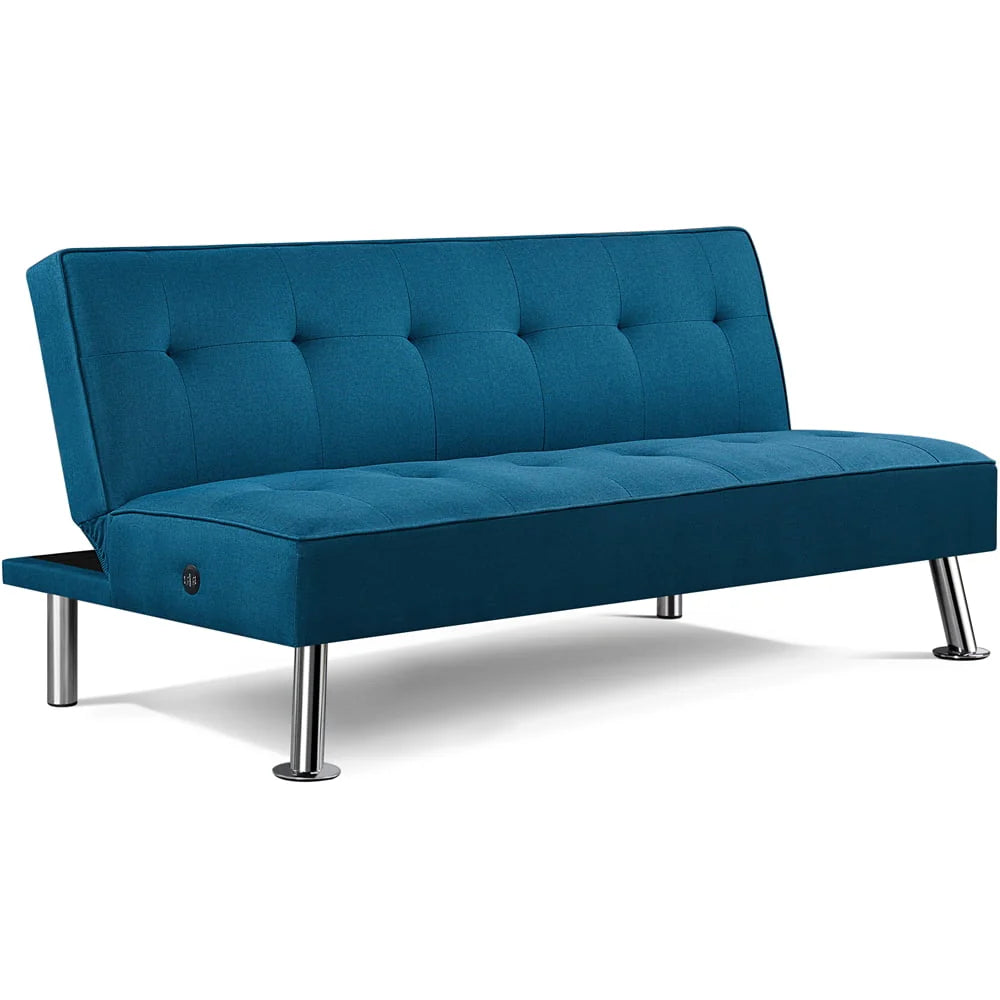 Blue Fabric Convertible Futon F4301