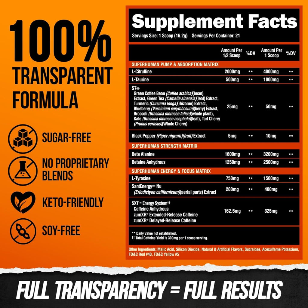 21 Servings Pre Workout Powder V64401