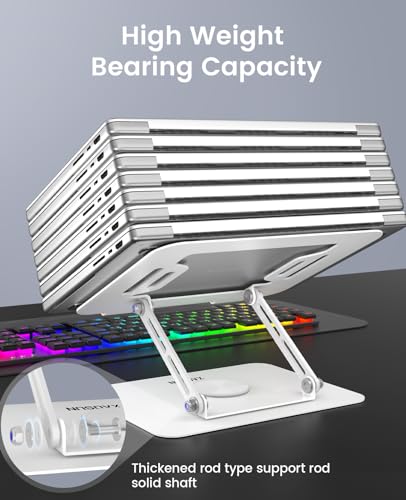 White 360° Rotating Laptop Stand F619