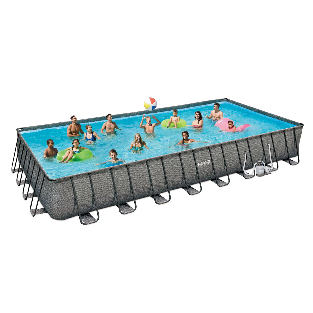 24 x 12 x 4.5' Rectangle Above Ground Frame Swimming Pool Set Z220085