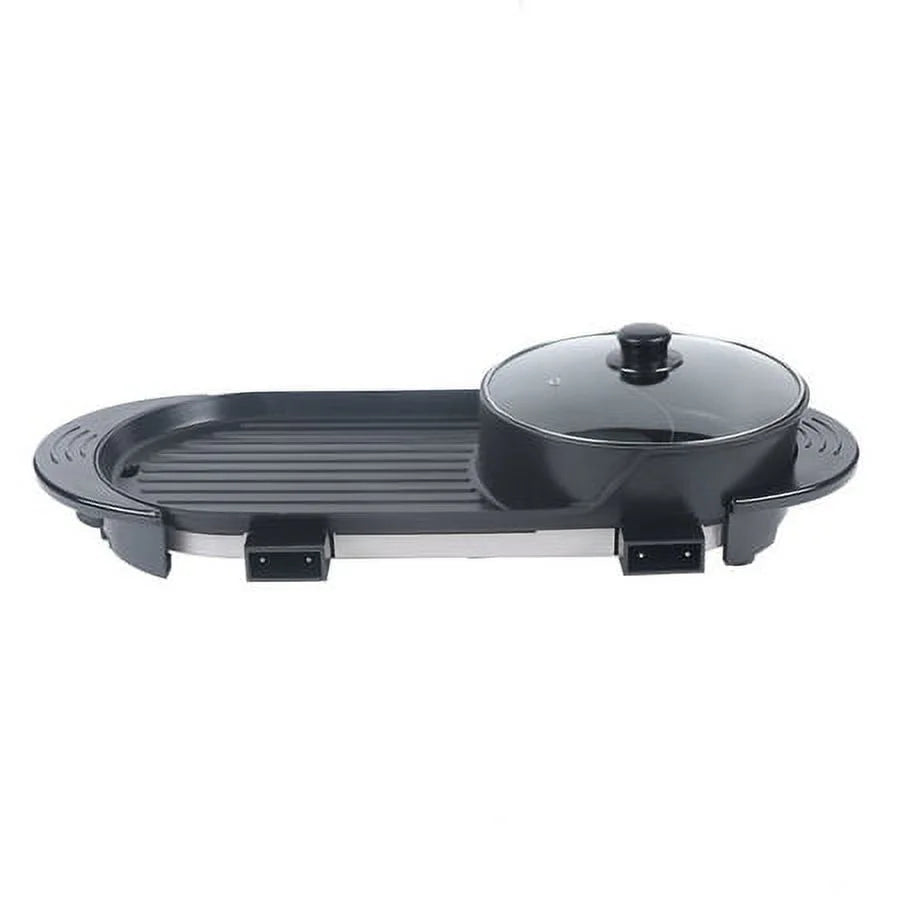 2 In 1 Portable Electric Non-stick Hot Pot Barbecue Grill Q4761