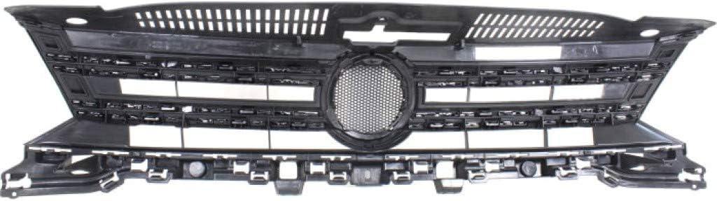 Textured Black Plastic Grille Assembly with Chrome Molding V383