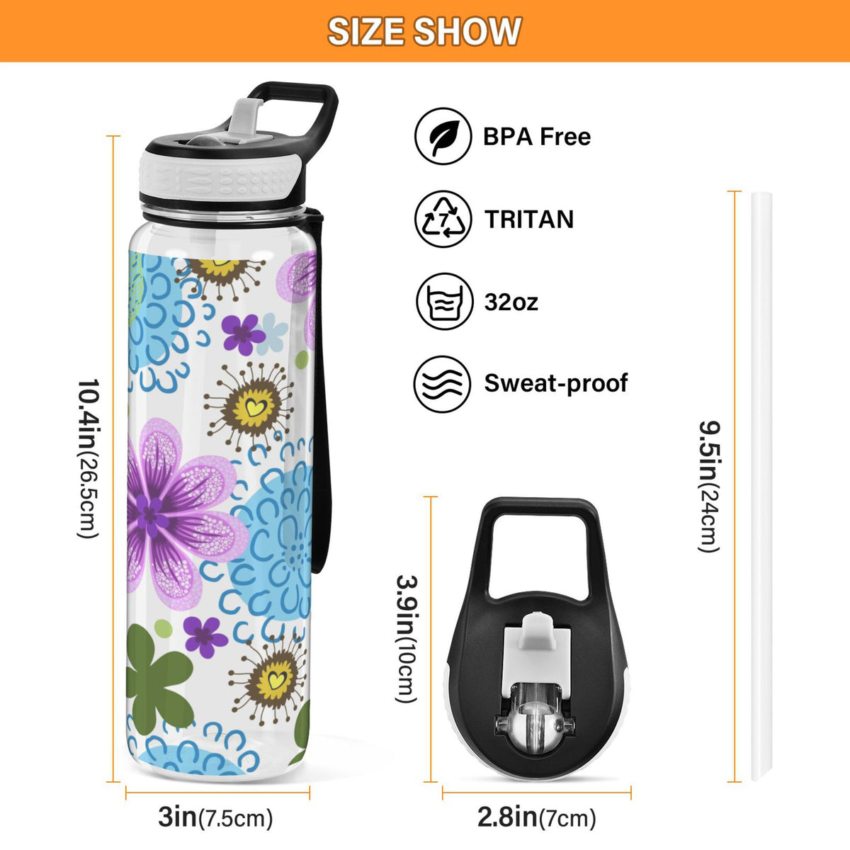 32oz Tritan Leakproof Water Bottle J4926