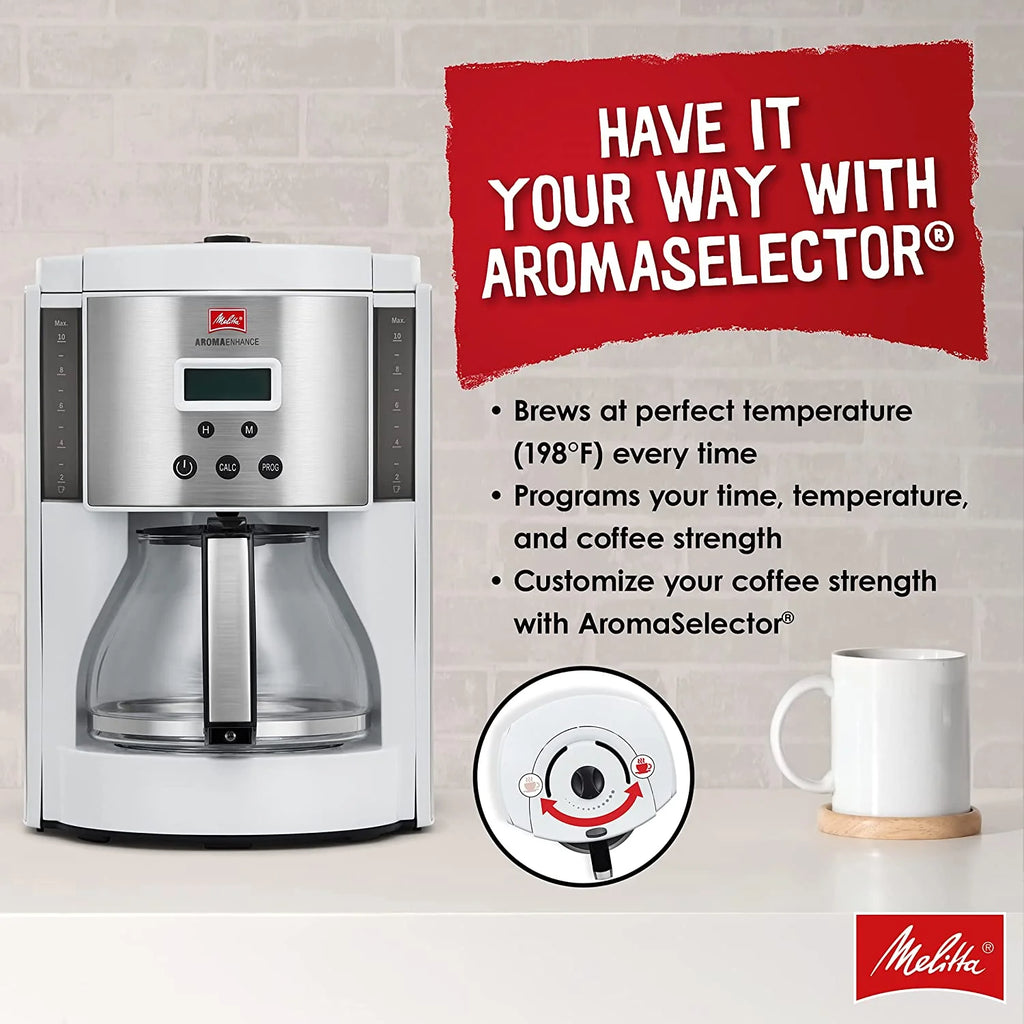 White 10 Cup Stainless Steel Drip Coffee Maker W37234
