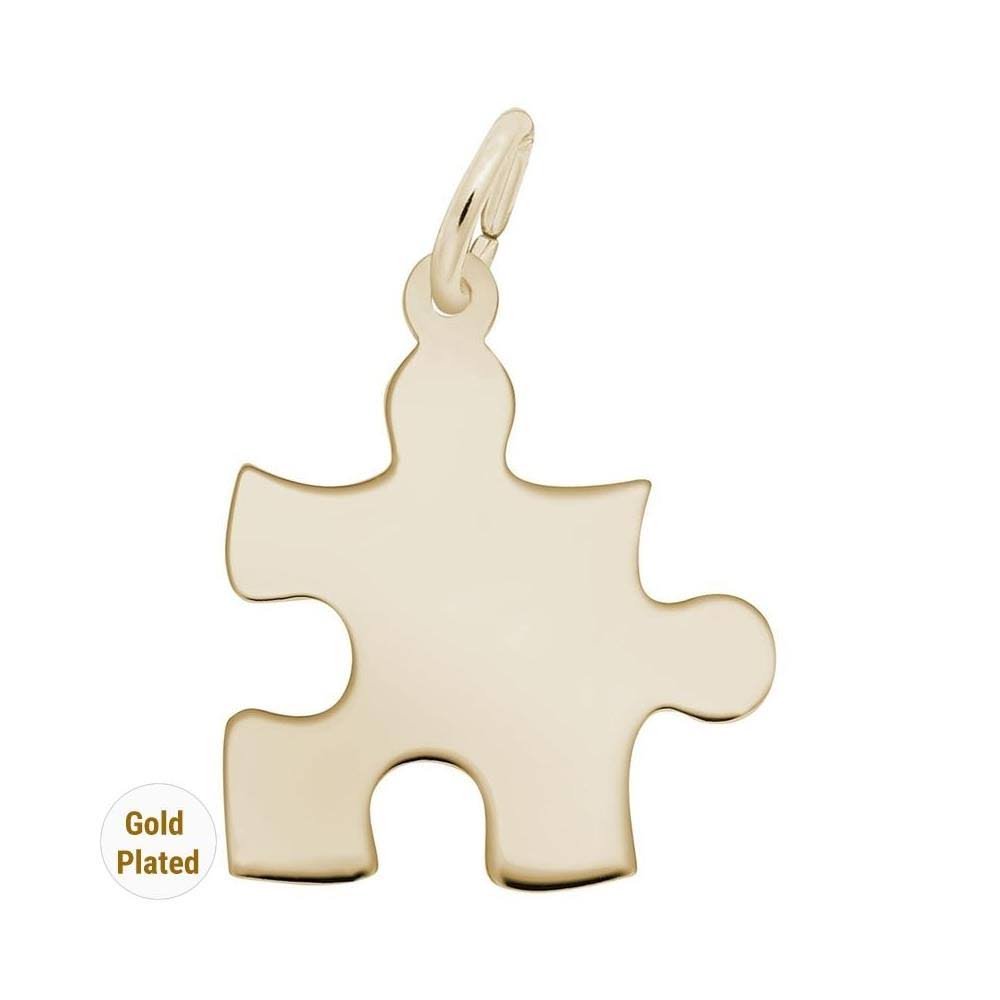 14K White Gold Puzzle Piece Charm L9510