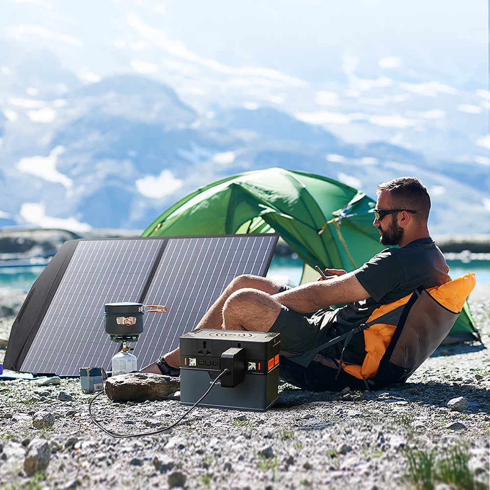 2000 Watt 1500Wh Portable Solar Generator Kit with 4 Pack 100W Foldable Solar Panel L8919