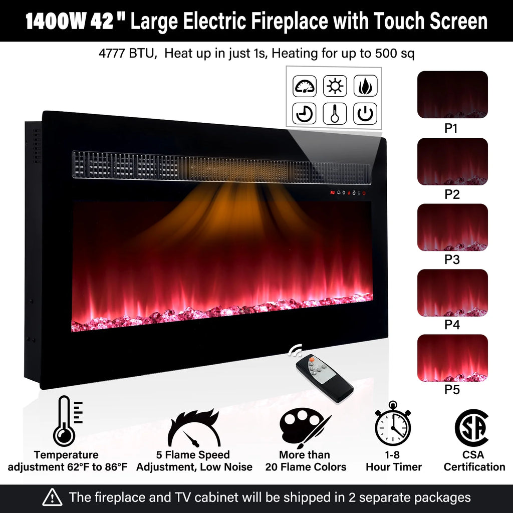 White Entertainment Center with Electric Fireplace and 42 Fireplace Z415348