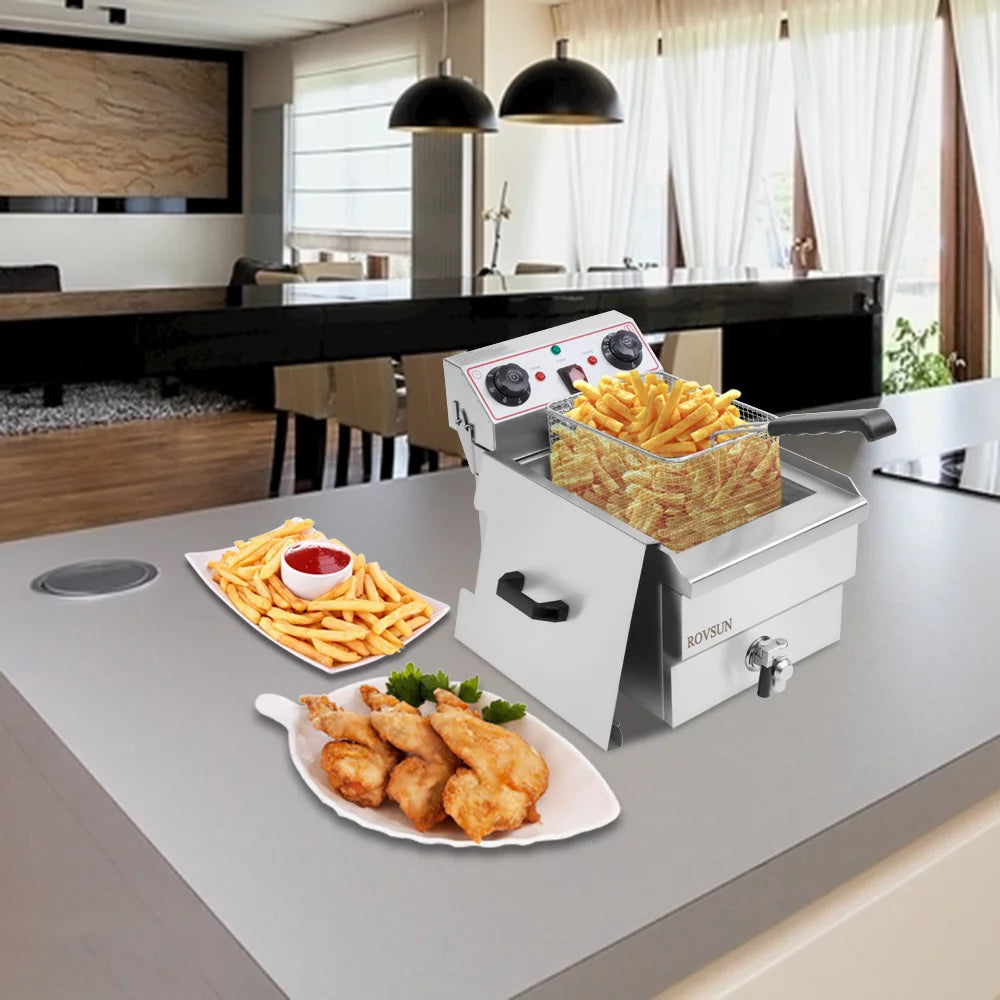 12.5QT Stainless Steel Electric Deep Fryer U4072