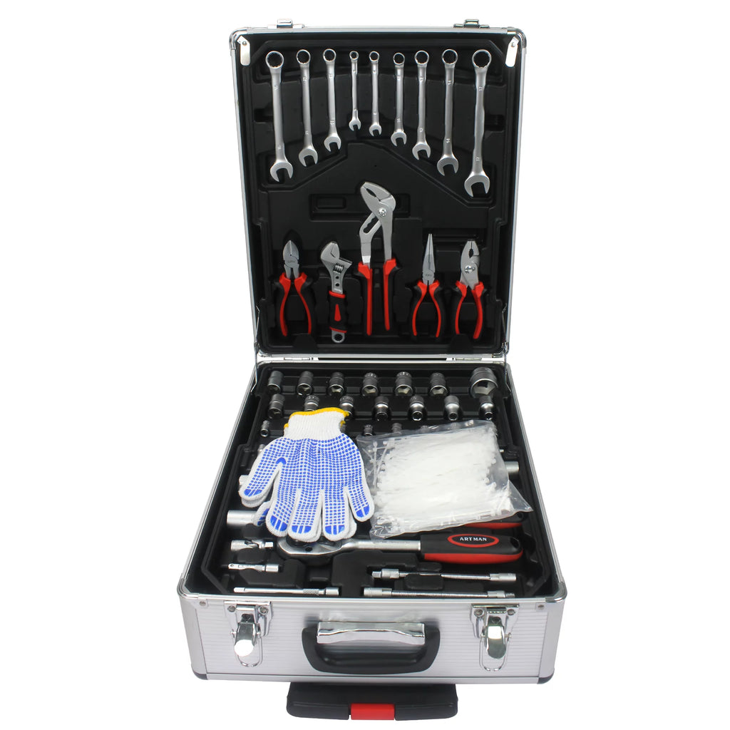 899PCS White Hand Tool Set with Rolling Tool Box W20427