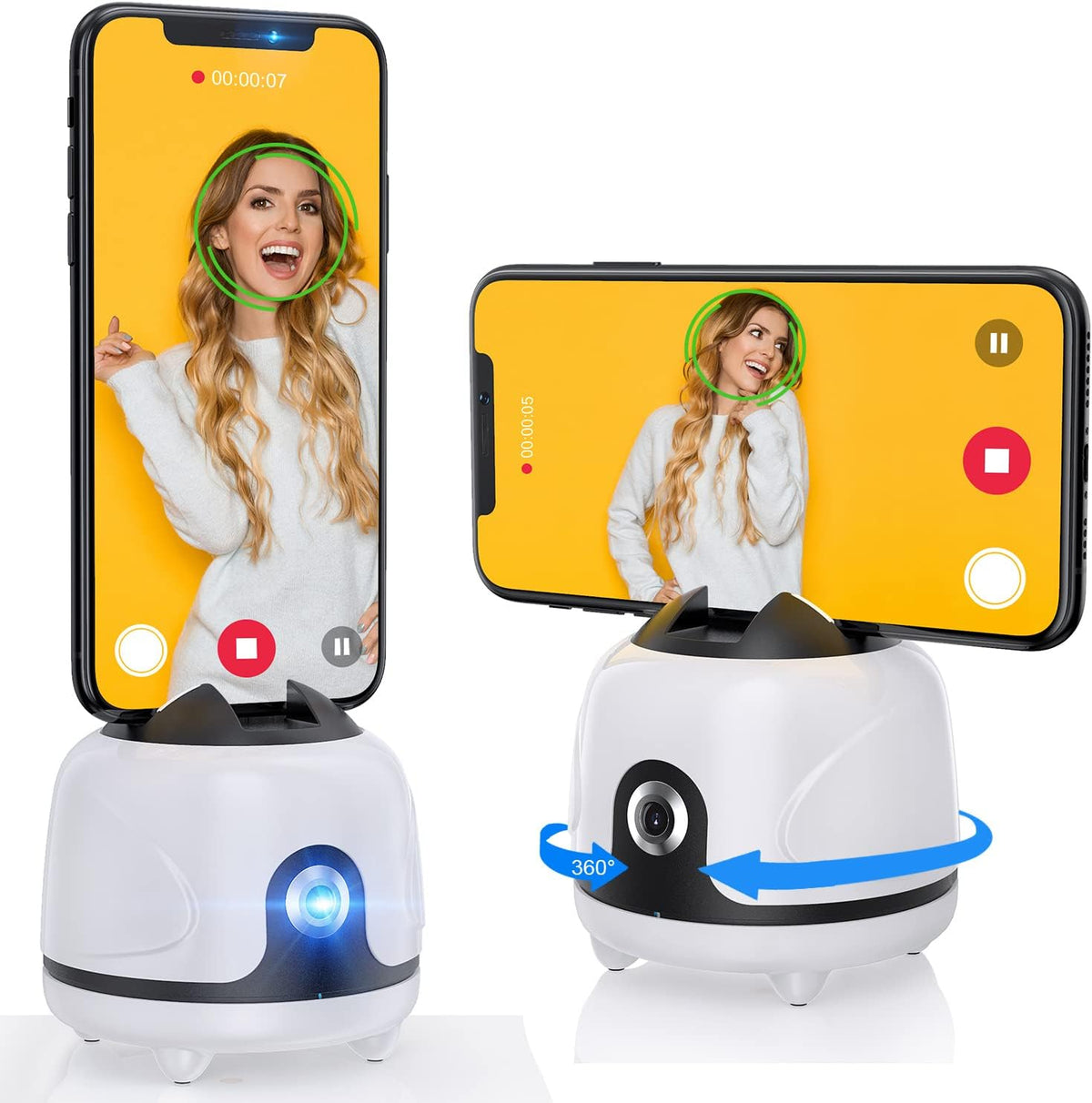 White 360° Rotation Motion Sensor Phone Holder, Pack of 2 T103891
