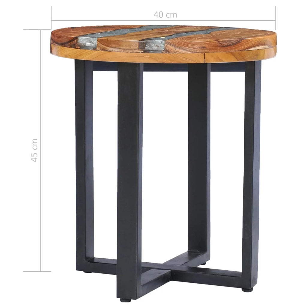 Solid Teak Wood and Polyresin Coffee Table O734029