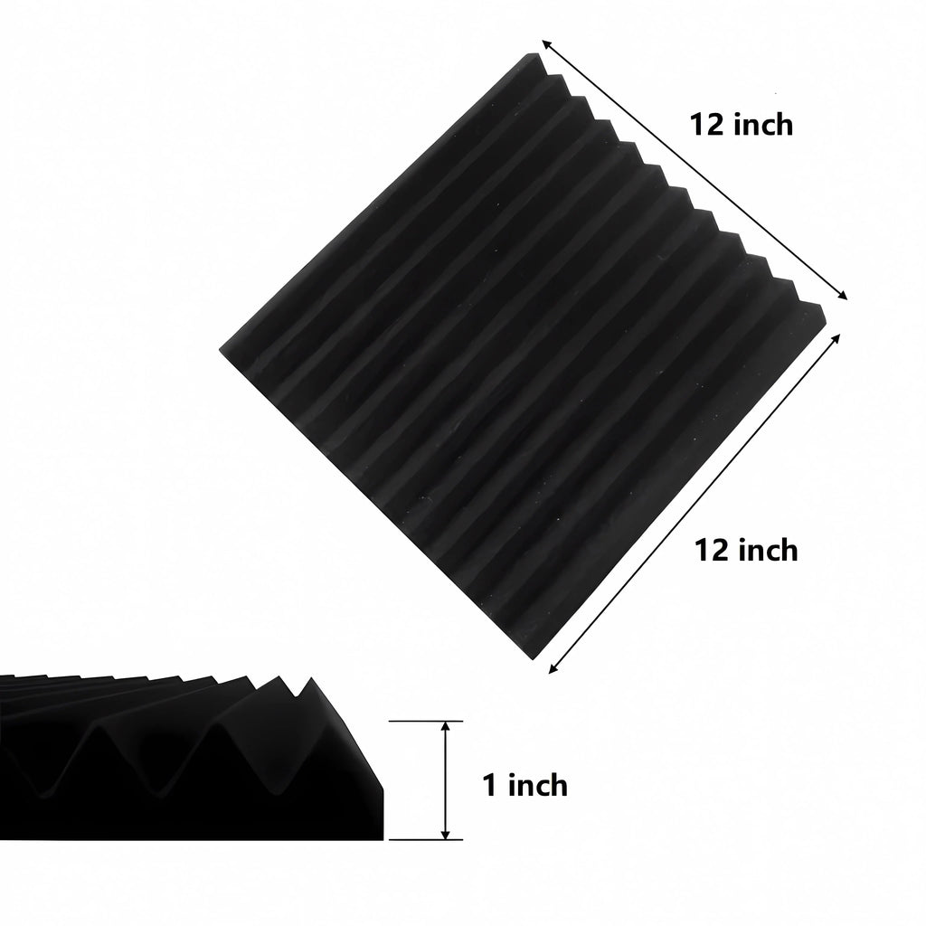 24 Pack Black Acoustic Foam Panels R77348