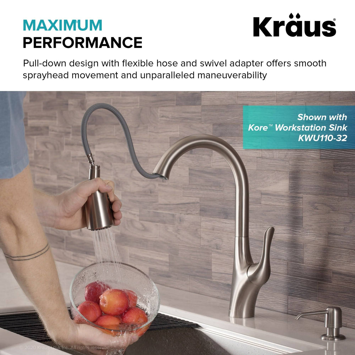 Stainless Steel Single Handle Pull-Down Kitchen Faucet H13485