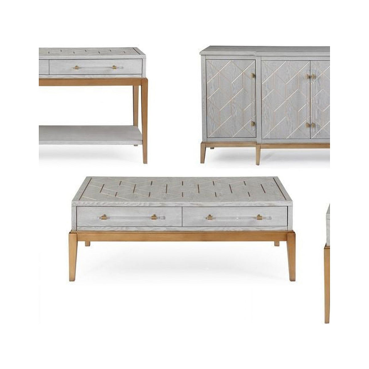Wood 4-Door Server in Soft Graphite Gray K584