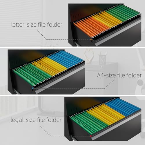 Black Metal Storage Cabinet with Adjustable Shelves O8030
