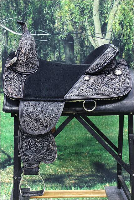 16 in Western Horse Saddle Treeless Trail Barrel Leather F150254