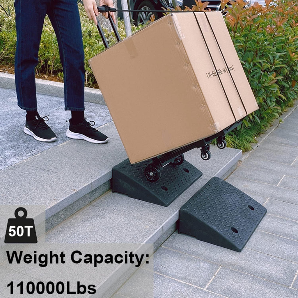 2PCS Curb Ramps 4.3" Height Heavy Duty Driveway Car Ramps I41218