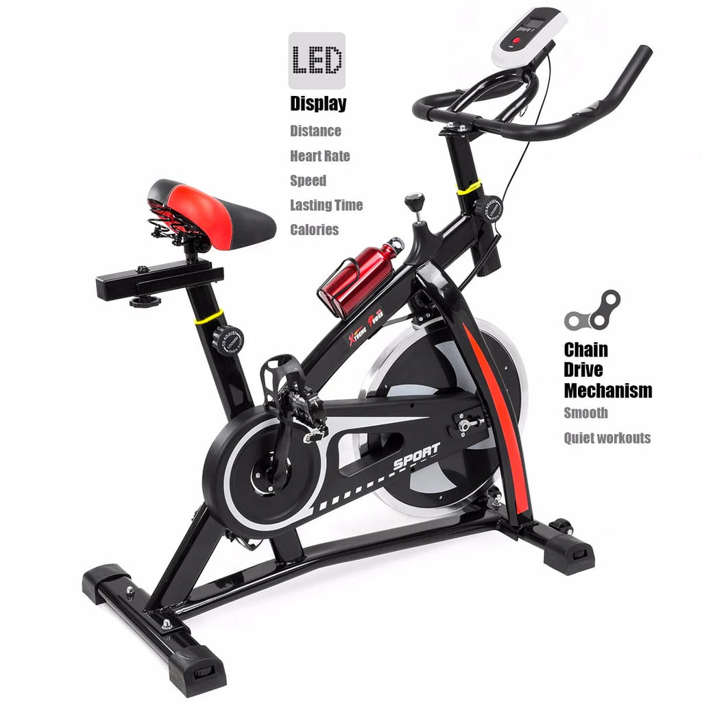 Blue Stationary Exercise Bike with Bottle Holder K53384