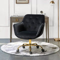 Black Swivel Task Chair with Tufted Back D340