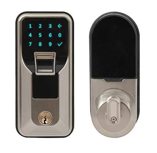 Satin Nickel Finish Electronic Fingerprint Deadbolt with Keypad U328
