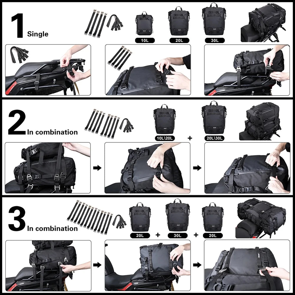 Waterproof Motorcycle Saddle Rack Trunk Bag M6388
