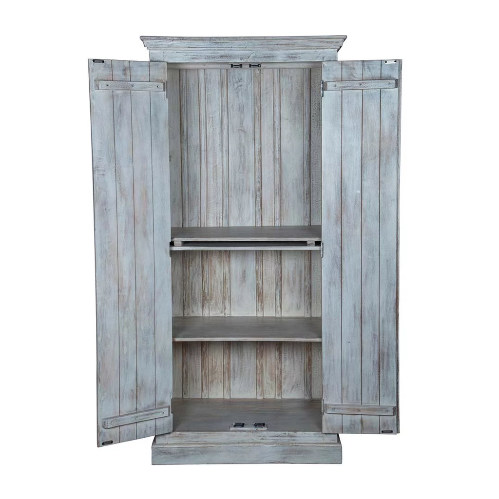 White Carved Wardrobe Z7735