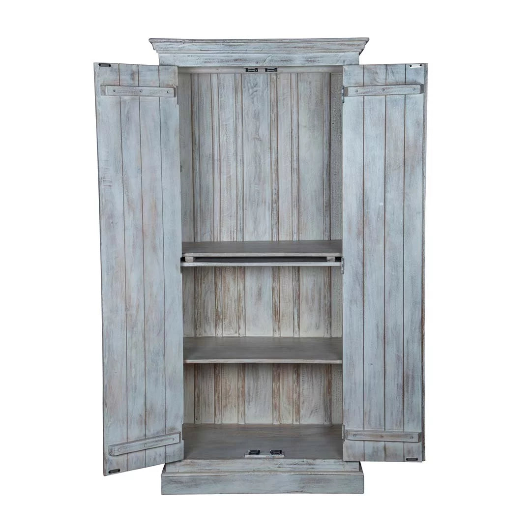 White Carved Wardrobe Z7735