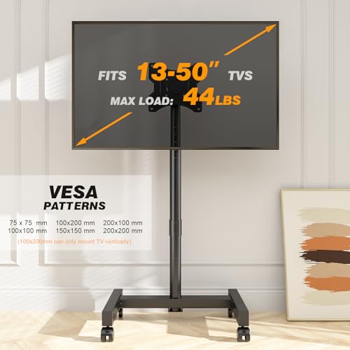 Rolling TV Stand for 13-50 Inch Flat Curved TV with Wheels D431
