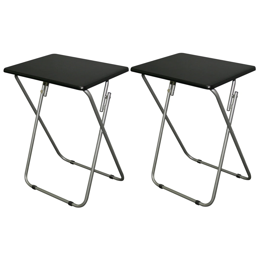 Black Set of 2 Folding TV Tray Tables R32957