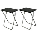 Black Set of 2 Folding TV Tray Tables R32957