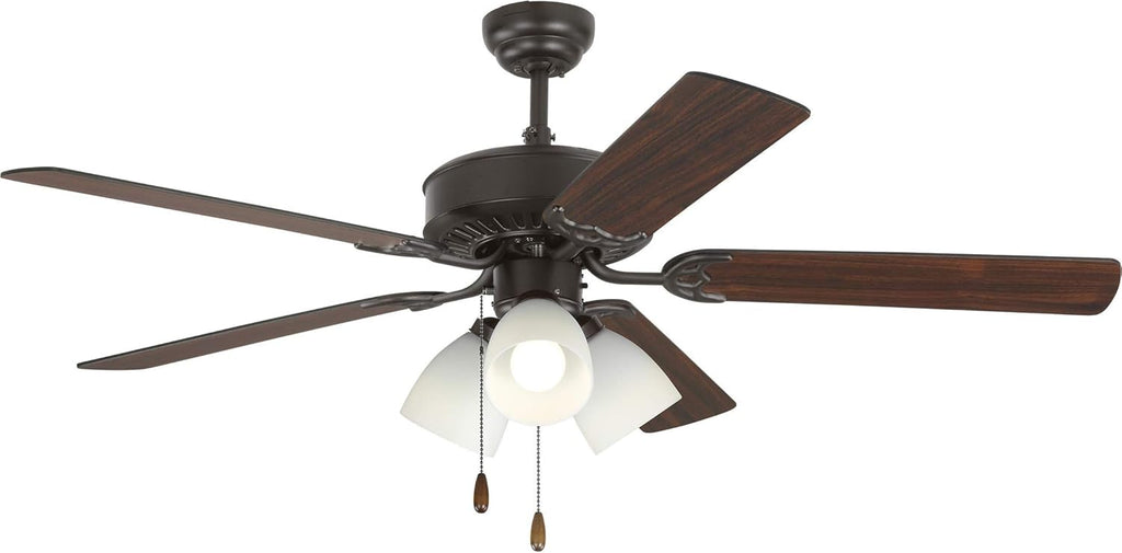 White Outdoor Ceiling Fan with 5 MDF Blades Y488931